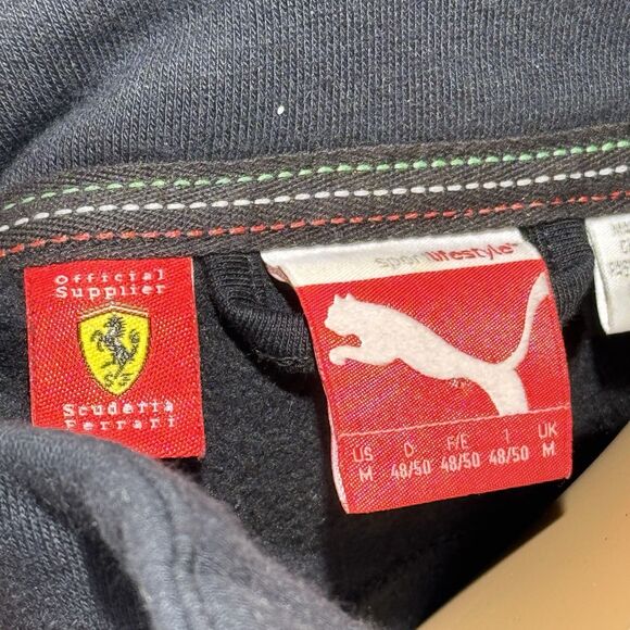 Ferrari Puma Scuderia Team Full Zip Jacket Men’s Medium Black Gray Logo EUC - Picture 11 of 15